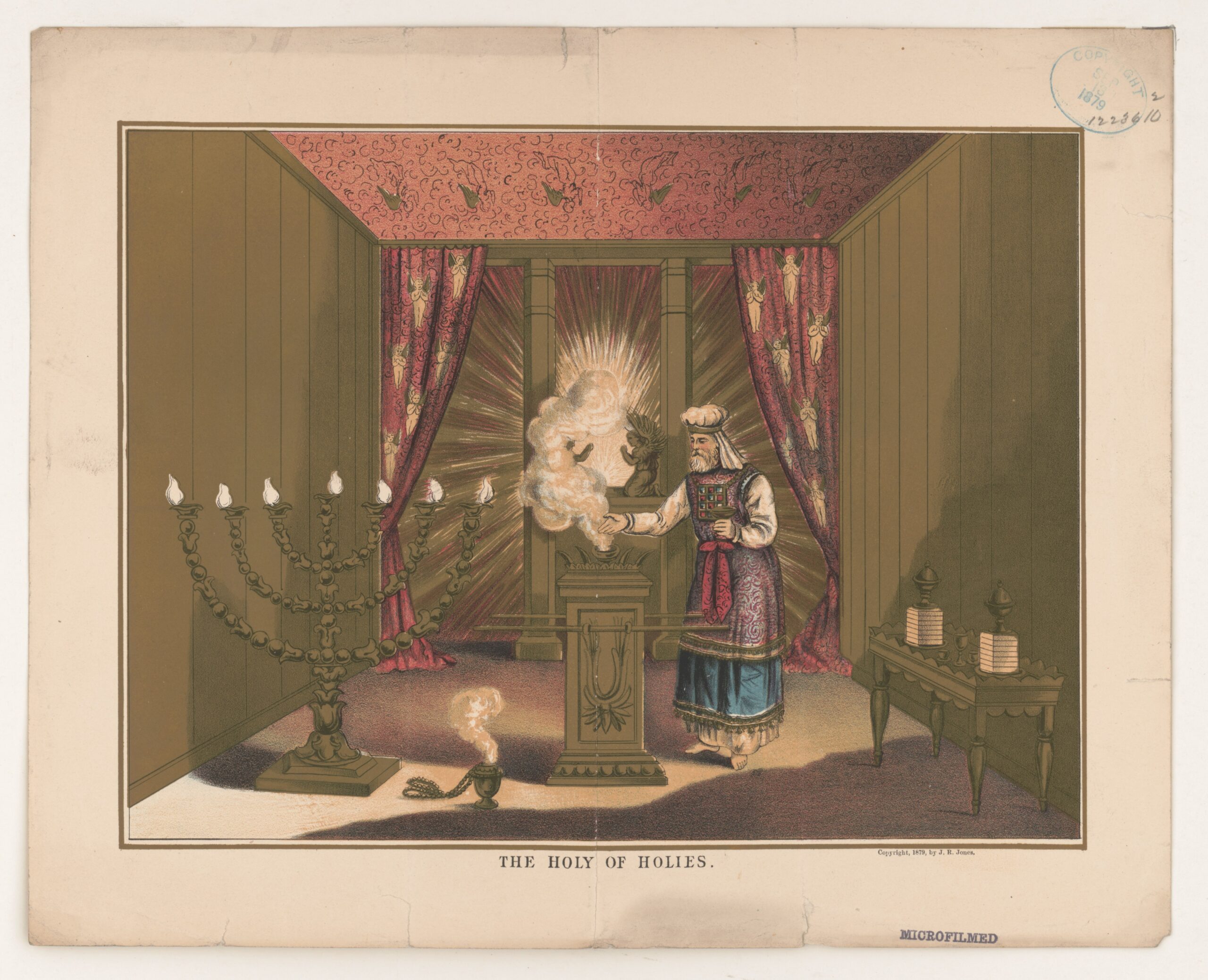 1879년에 제작된 지성소와 제사장의 향 의식을 그린 후대 삽화